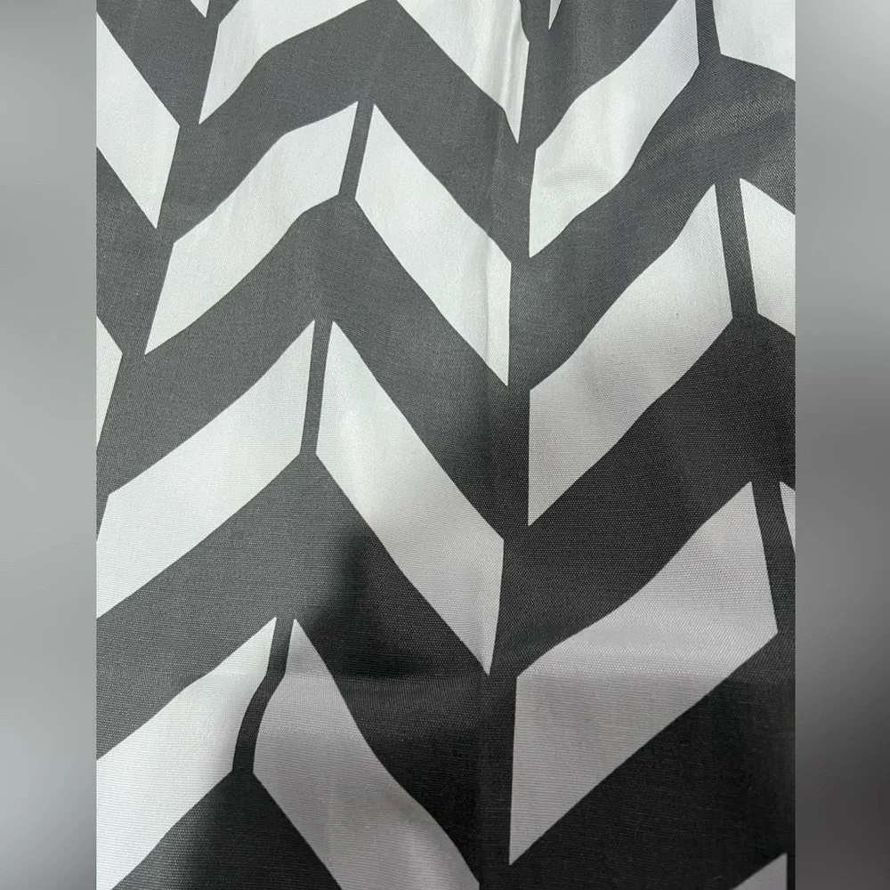 Chevron Curtain Panel Pair Gray White 28x84 Modern Geometric Panels